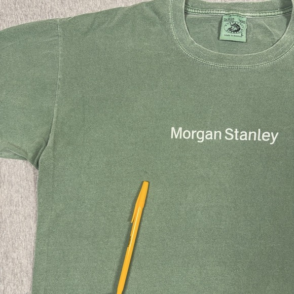 Vintage Morgan Stanley T-Shirt Adults Large Spell Out Logo NYC Investment Bank - Picture 3 of 12